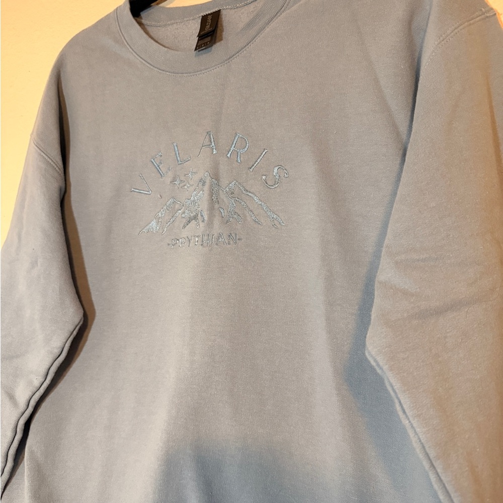Baby Blue Velaris ACOTAR Bookish Sweatshirt - Picture 6 of 7